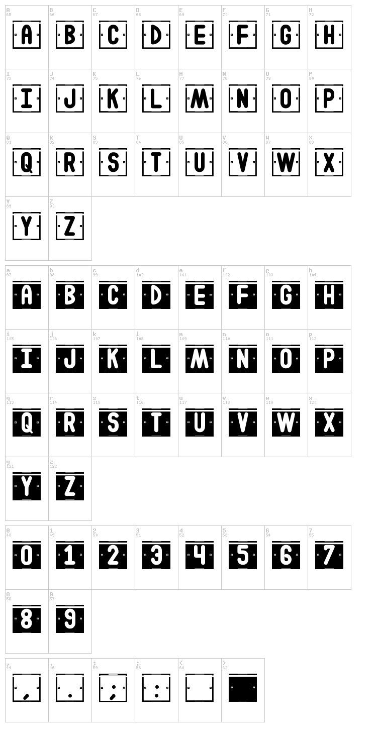 Double Color St font map
